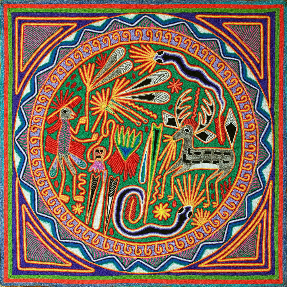 Huichol Yarn Painting Print • L - 071 - Huichol Arts