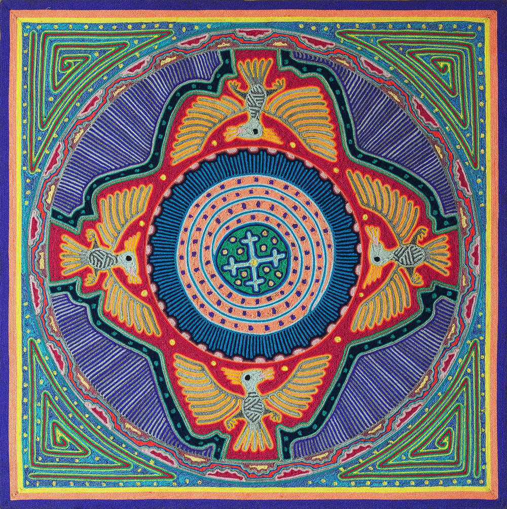 Huichol Yarn Painting Print • L - 073 - Huichol Arts