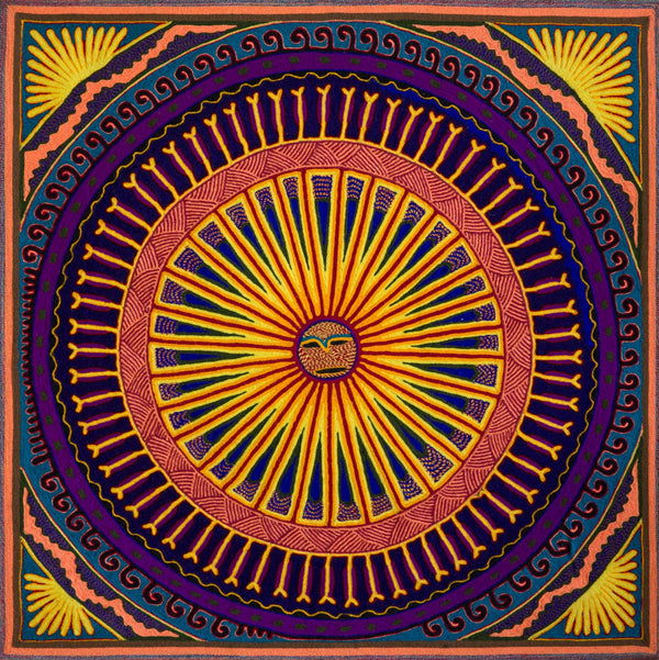 Huichol Yarn Painting Print • L - 075 - Huichol Arts