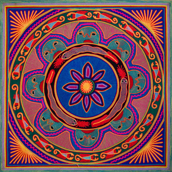 Huichol Yarn Painting Print • L - 077 - Huichol Arts