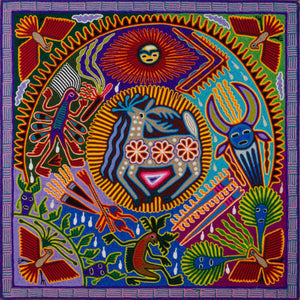 Huichol Yarn Painting Print • L - 079 - Huichol Arts