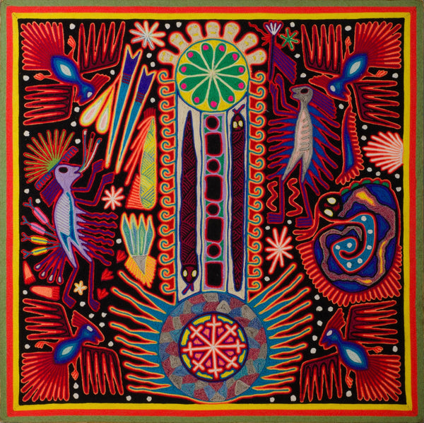 Huichol Yarn Painting Print • L - 080 - Huichol Arts
