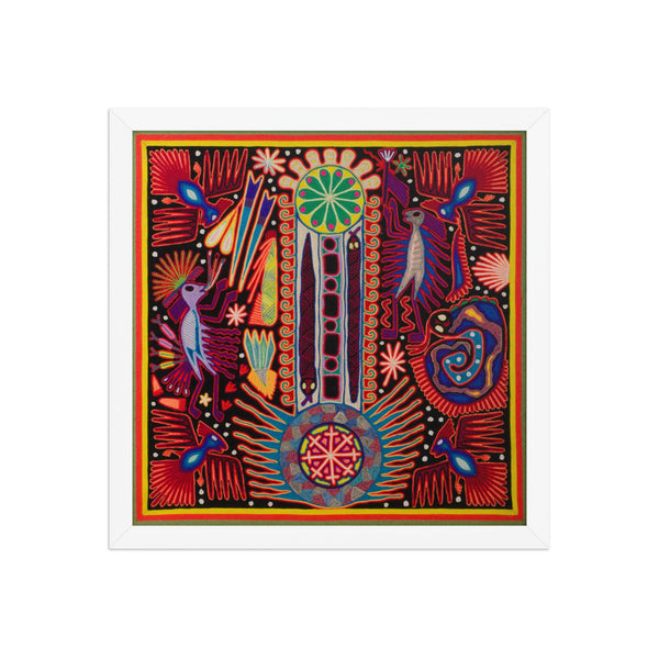 Huichol Yarn Painting Print • L - 080 - Huichol Arts