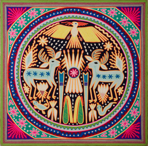 Huichol Yarn Painting Print • L - 081 - Huichol Arts