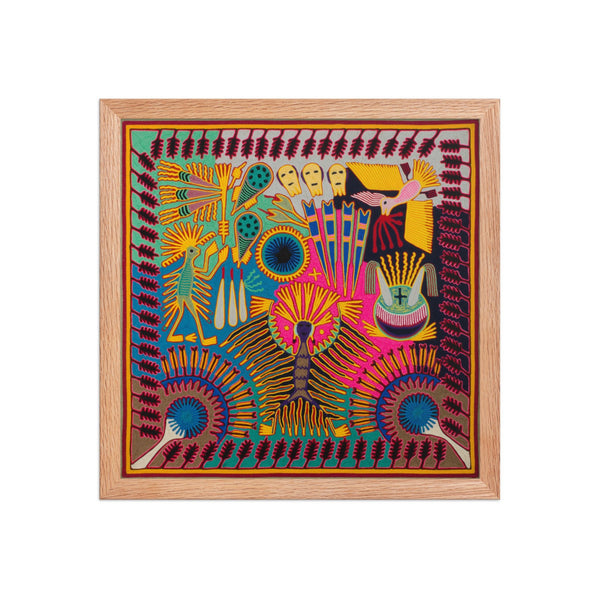 Huichol Yarn Painting Print • L - 082 - Huichol Arts