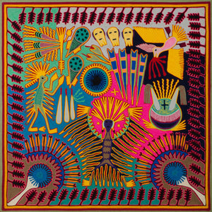 Huichol Yarn Painting Print • L - 082 - Huichol Arts
