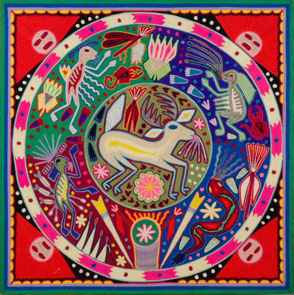 Huichol Yarn Painting Print • L - 083 - Huichol Arts