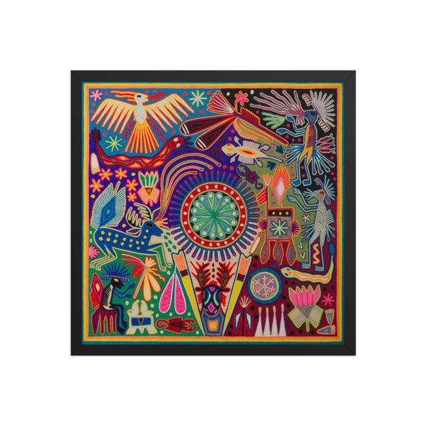 Huichol Yarn Painting Print • L - 085 - Huichol Arts
