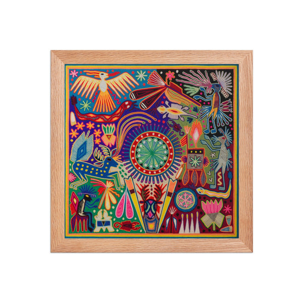 Huichol Yarn Painting Print • L - 085 - Huichol Arts