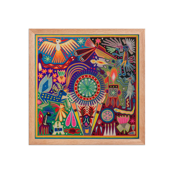 Huichol Yarn Painting Print • L - 085 - Huichol Arts