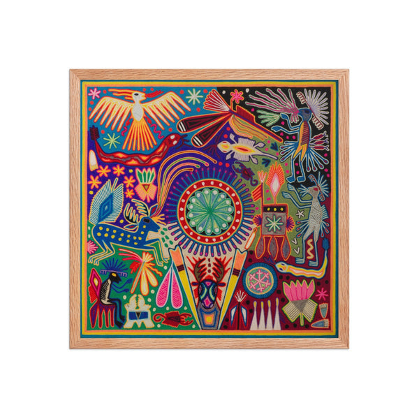 Huichol Yarn Painting Print • L - 085 - Huichol Arts