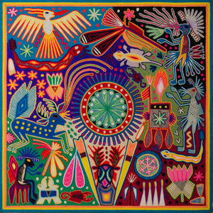 Huichol Yarn Painting Print • L - 085 - Huichol Arts