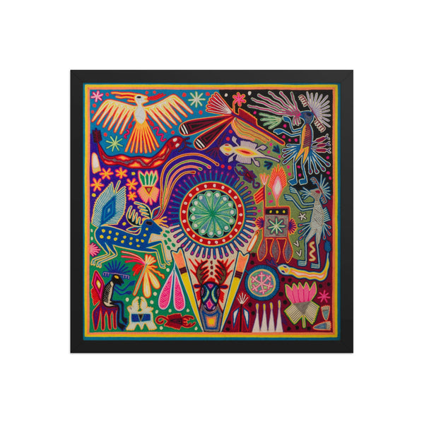 Huichol Yarn Painting Print • L - 085 - Huichol Arts