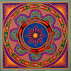 Huichol Yarn Painting Print • L - 086 - Huichol Arts
