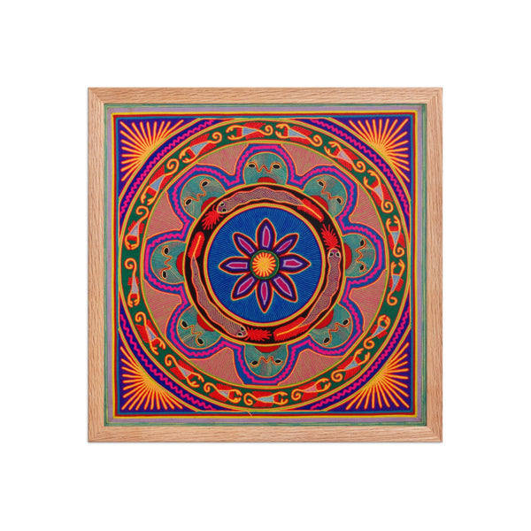 Huichol Yarn Painting Print • L - 086 - Huichol Arts