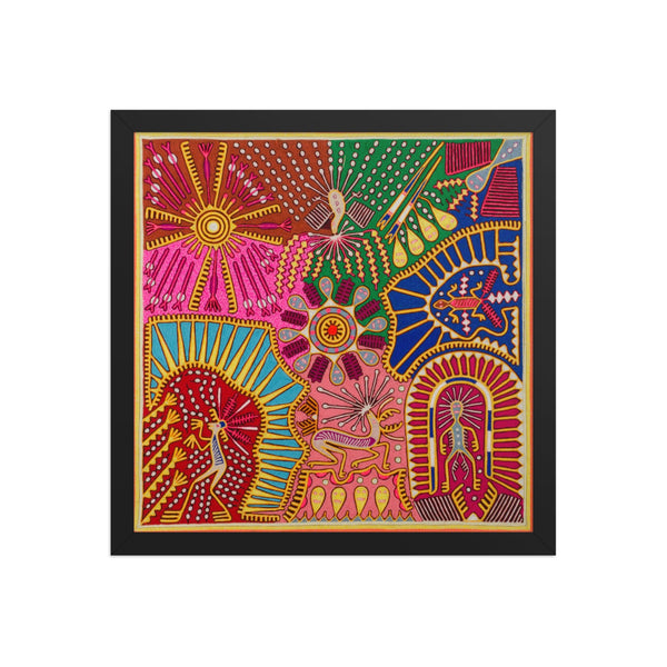Huichol Yarn Painting Print • L - 087 - Huichol Arts