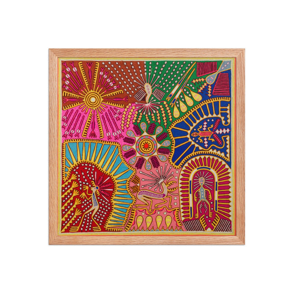 Huichol Yarn Painting Print • L - 087 - Huichol Arts
