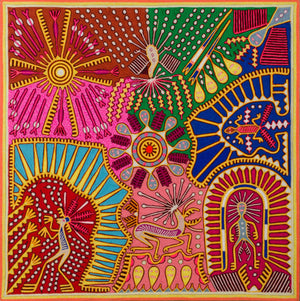 Huichol Yarn Painting Print • L - 087 - Huichol Arts