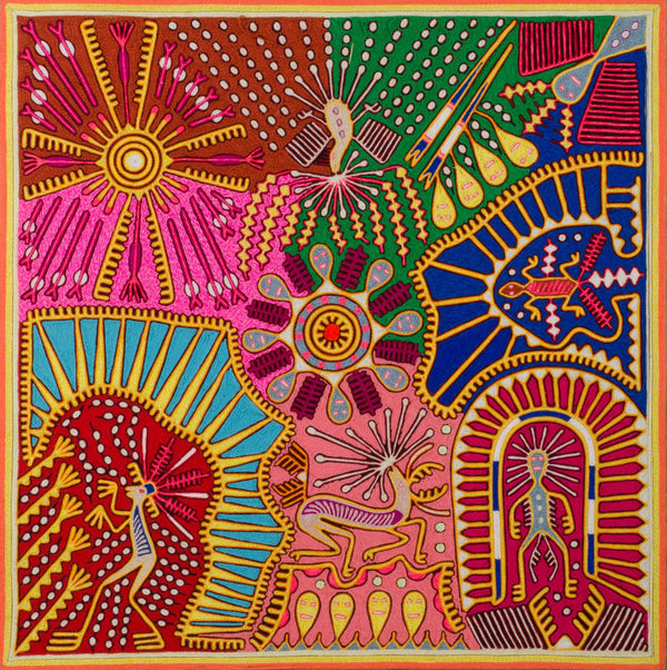 Huichol Yarn Painting Print • L - 087 - Huichol Arts