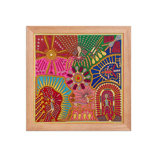 Huichol Yarn Painting Print • L - 087 - Huichol Arts