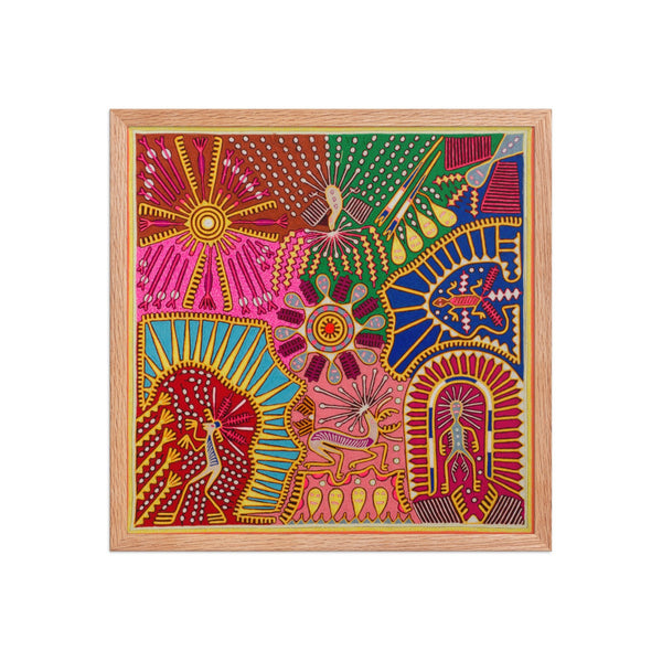 Huichol Yarn Painting Print • L - 087 - Huichol Arts