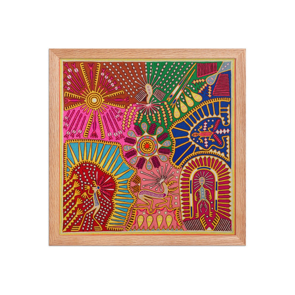 Huichol Yarn Painting Print • L - 087 - Huichol Arts