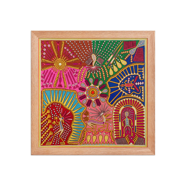 Huichol Yarn Painting Print • L - 087 - Huichol Arts