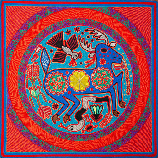 Huichol Yarn Painting Print • L - 088 - Huichol Arts