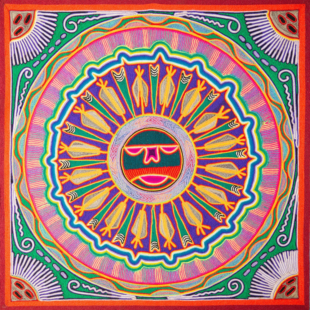 Huichol Yarn Painting Print • L - 089 - Huichol Arts