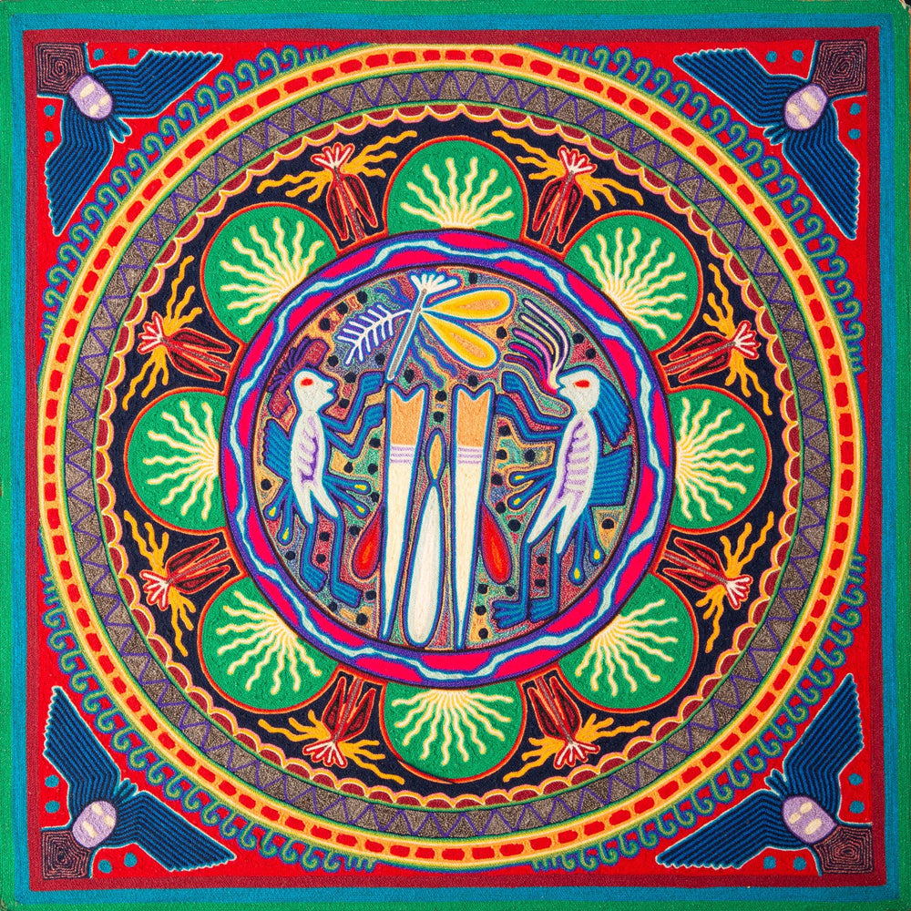 Huichol Yarn Painting Print • L - 090 - Huichol Arts