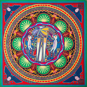Huichol Yarn Painting Print • L - 090 - Huichol Arts