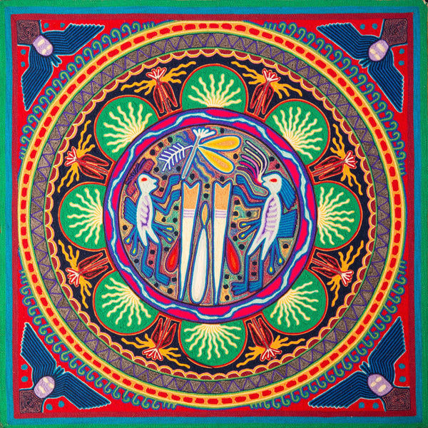 Huichol Yarn Painting Print • L - 090 - Huichol Arts
