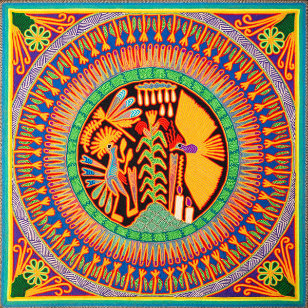 Huichol Yarn Painting Print • L - 092 - Huichol Arts