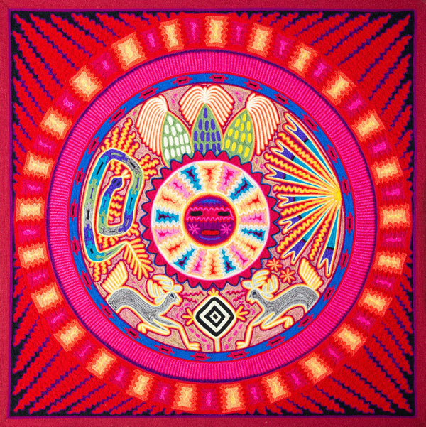 Huichol Yarn Painting Print • L - 093 - Huichol Arts