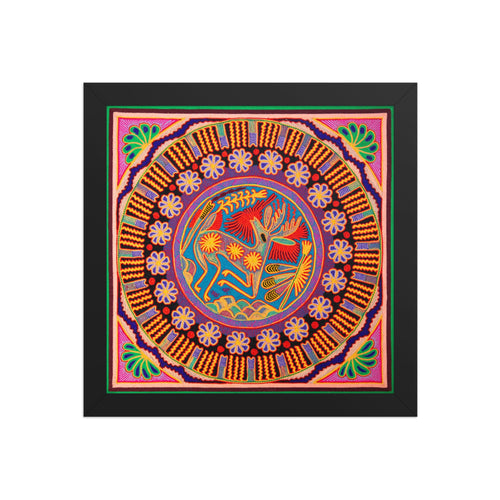 Huichol Yarn Painting Print • L - 095 - Huichol Arts