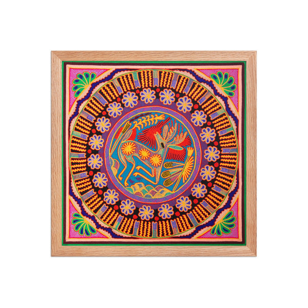 Huichol Yarn Painting Print • L - 095 - Huichol Arts