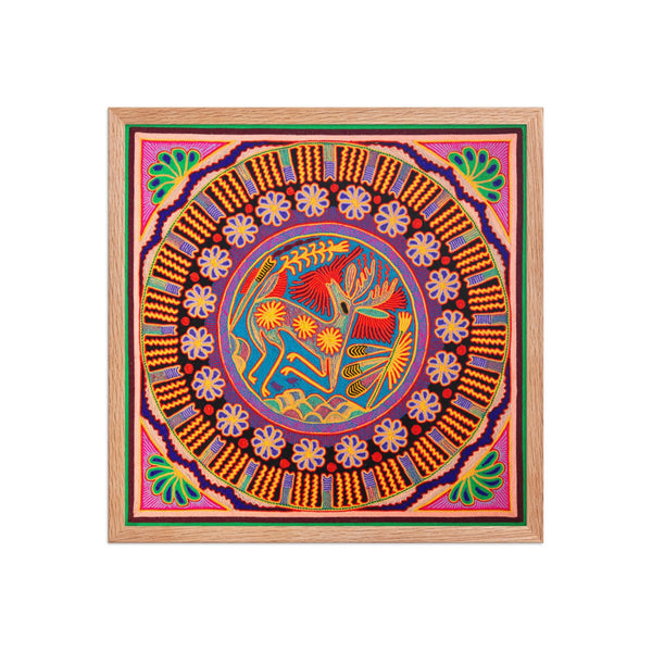 Huichol Yarn Painting Print • L - 095 - Huichol Arts
