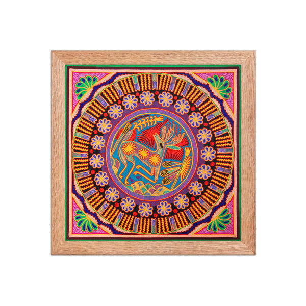 Huichol Yarn Painting Print • L - 095 - Huichol Arts