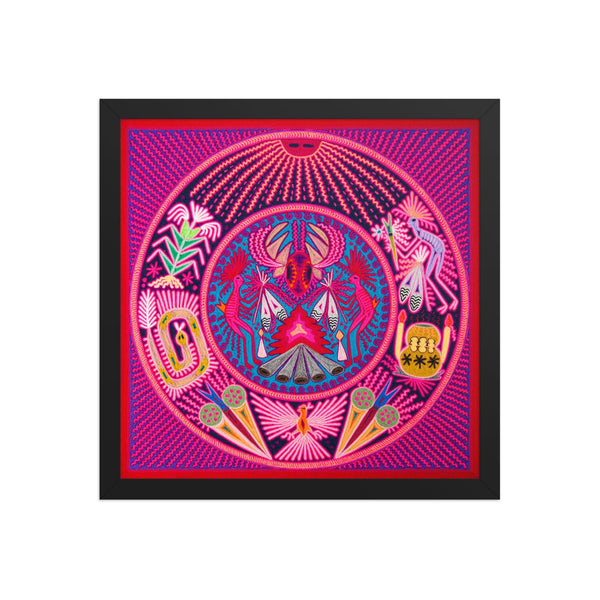 Huichol Yarn Painting Print • L - 096 - Huichol Arts