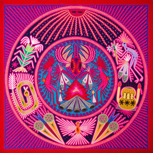Huichol Yarn Painting Print • L - 096 - Huichol Arts