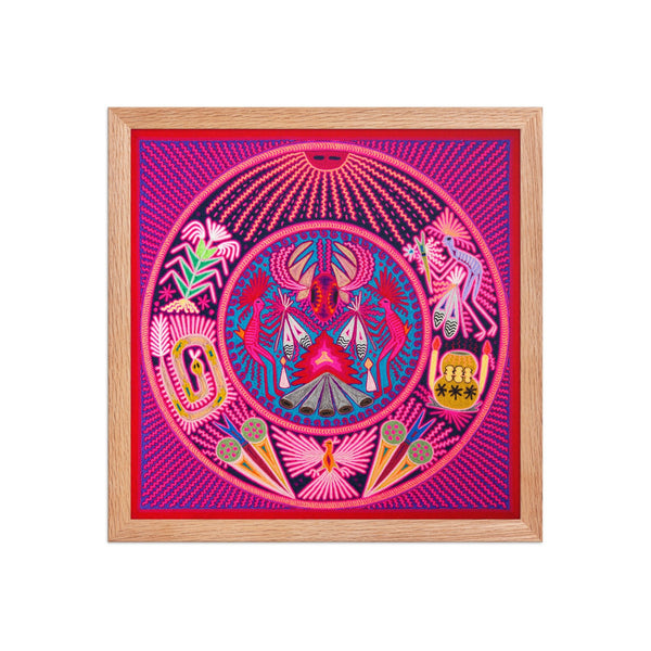 Huichol Yarn Painting Print • L - 096 - Huichol Arts