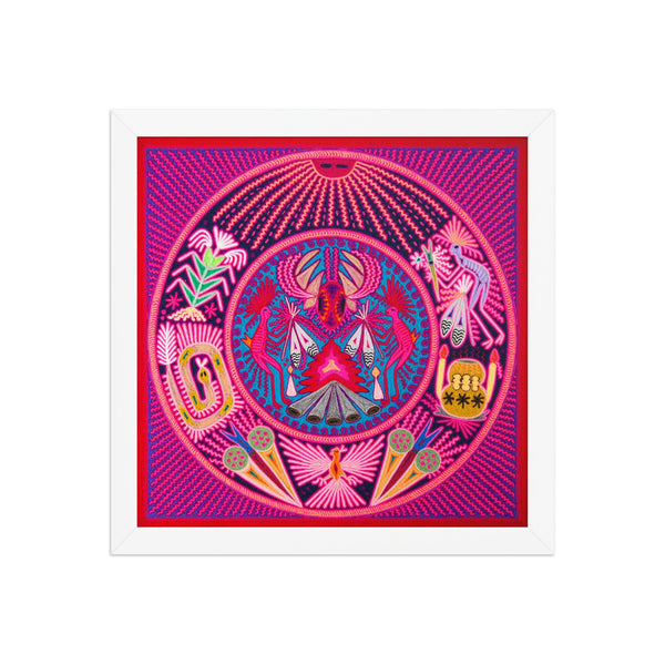 Huichol Yarn Painting Print • L - 096 - Huichol Arts