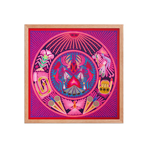 Huichol Yarn Painting Print • L - 096 - Huichol Arts