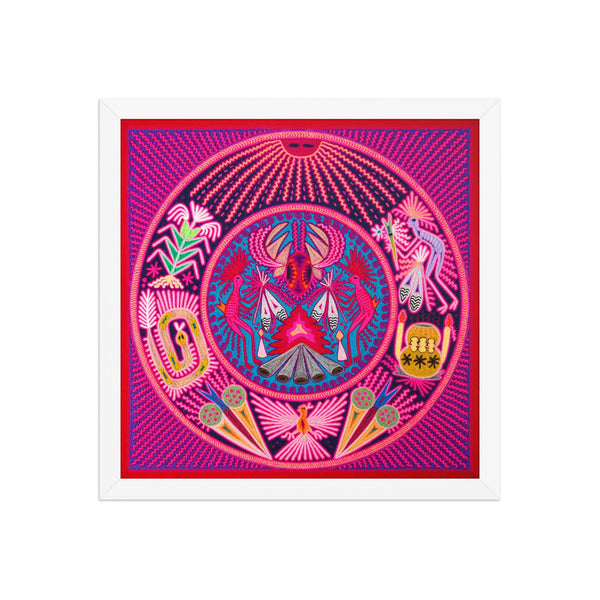 Huichol Yarn Painting Print • L - 096 - Huichol Arts