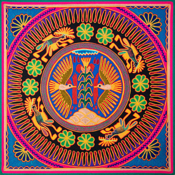 Huichol Yarn Painting Print • L - 097 - Huichol Arts