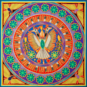 Huichol Yarn Painting Print • L - 098 - Huichol Arts