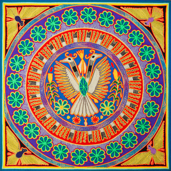 Huichol Yarn Painting Print • L - 098 - Huichol Arts