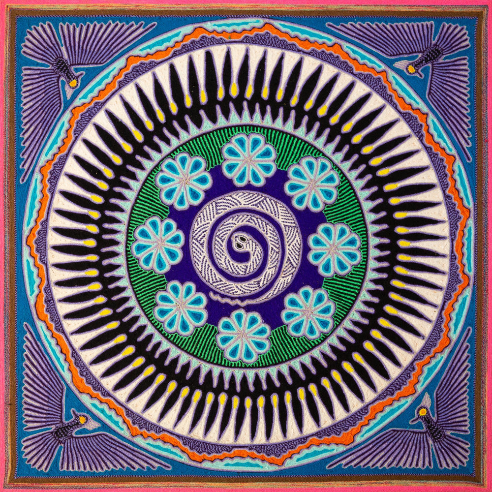 Huichol Yarn Painting Print • L - 099 - Huichol Arts