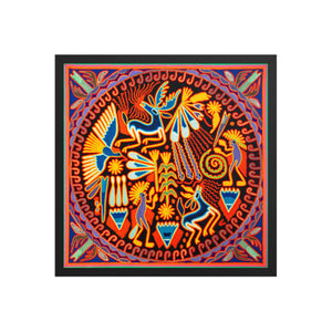 Huichol Yarn Painting Print • L - 101 - Huichol Arts