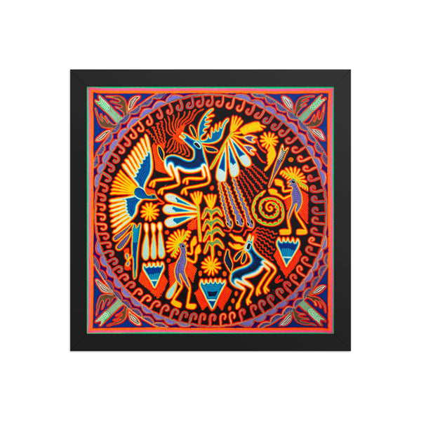 Huichol Yarn Painting Print • L - 101 - Huichol Arts